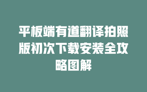 平板端有道翻译拍照版初次下载安装全攻略图解 二
